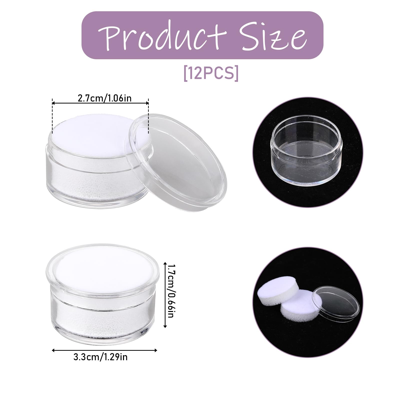 12Pcs Small Display Box Gemstone Holder Case Jewelry Show Box Container Holder with Clear Top Lids and Sponge