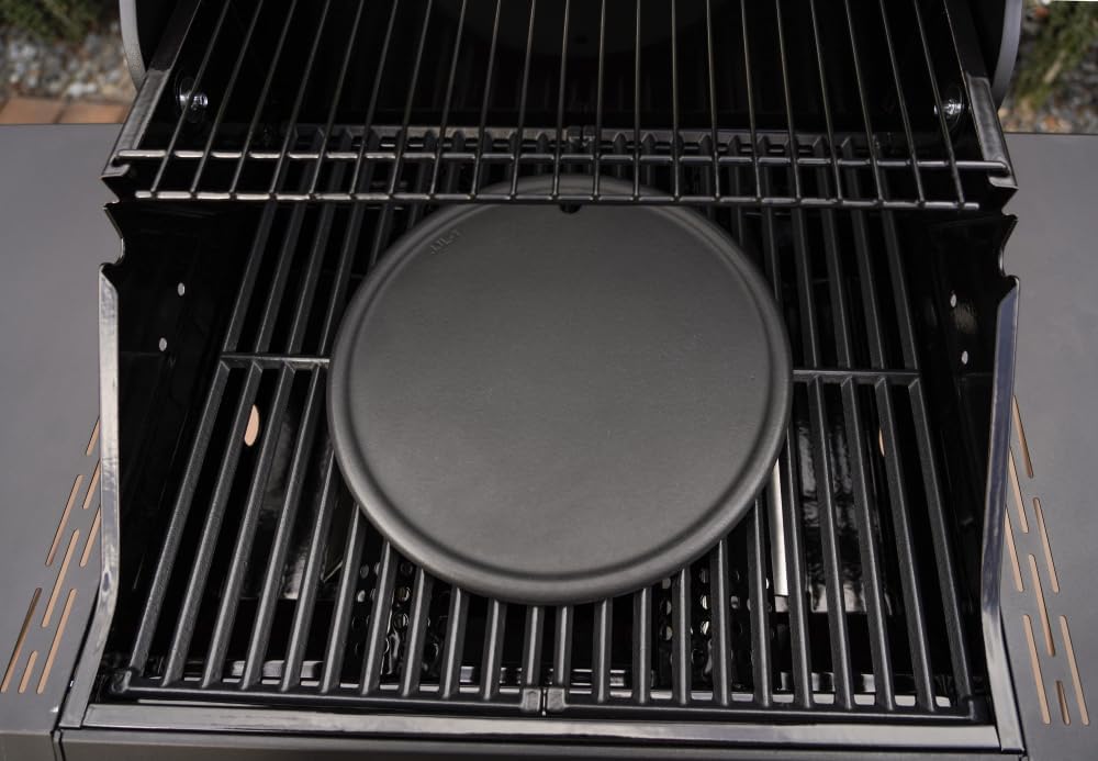 Monument Grills 12-Inch Reversible Round Porcelain Coated Cast Iron Cooking Plate
