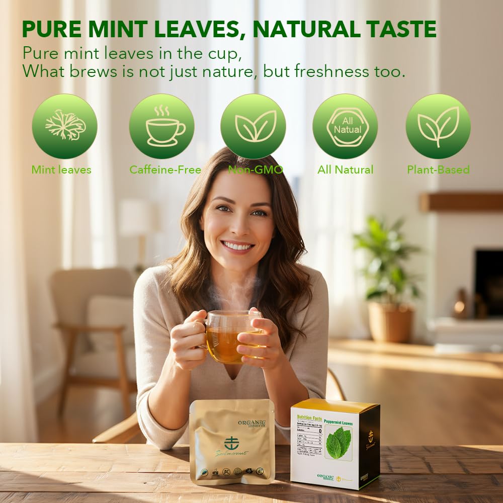Soilmount - Peppermint Leaf Tea - |Mint leaf tea|Bohe|薄荷|박하| - Pure Herbal Tea - Natural, Organic, Non-GMO, Clean Ingredients, Caffeine Free (18 Tea Bags, Box 1) - Image 5