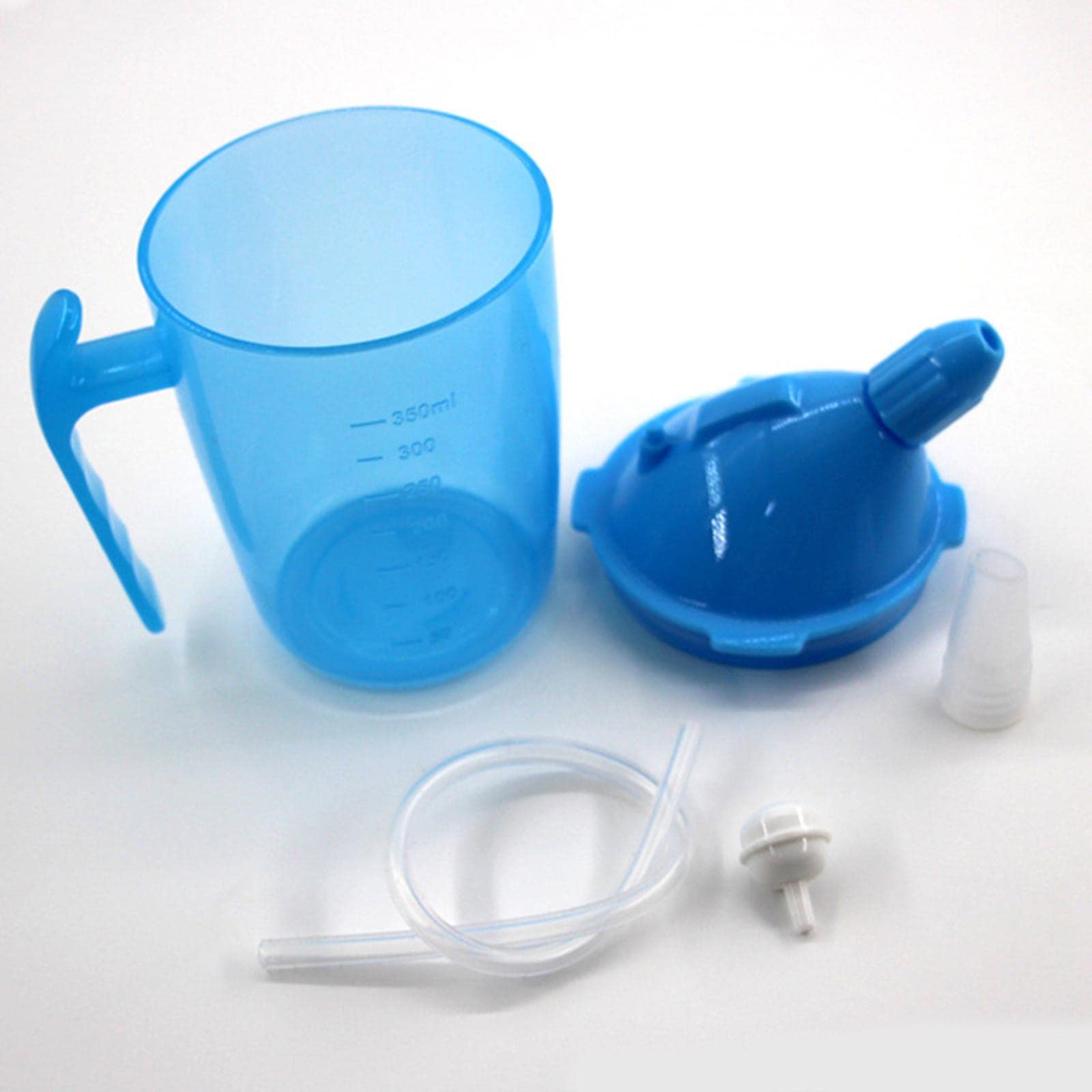 Juego de 5 vasos de paja a prueba de polvo para maternidad, ancianos, discapacitados, color azul