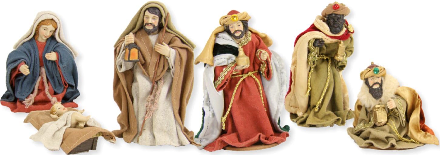FADEDA 6X Krippenfiguren orientalisch, Ankleidefiguren/Höhe:13 cm/handbemalt/detailgetreue Krippen Figuren - Weihnachten Tisch Dekoration Krippe Zubehör