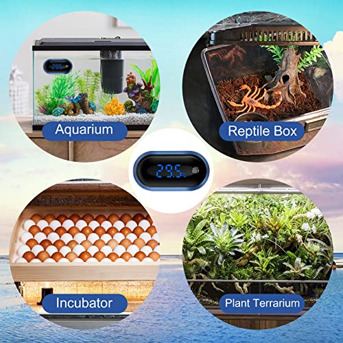 EEEKit Aquarium Thermometer mit Touchscreen-Display, LED Digitales Wasser Thermometer, Hohe Präzision Überwachung der Tanktemperatur, Marine Thermometer für Aquarium Süßwasser Meerwasser Reptilien