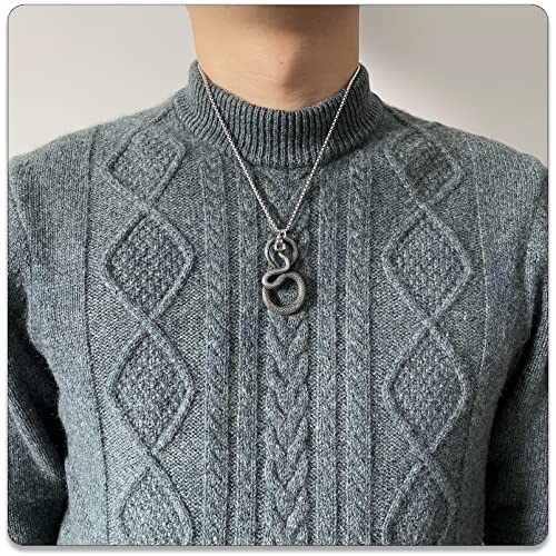 Peas Punk Jewelry Necklace Stainless Steel Snake Pendant Necklace (Around Snake) #TOP1