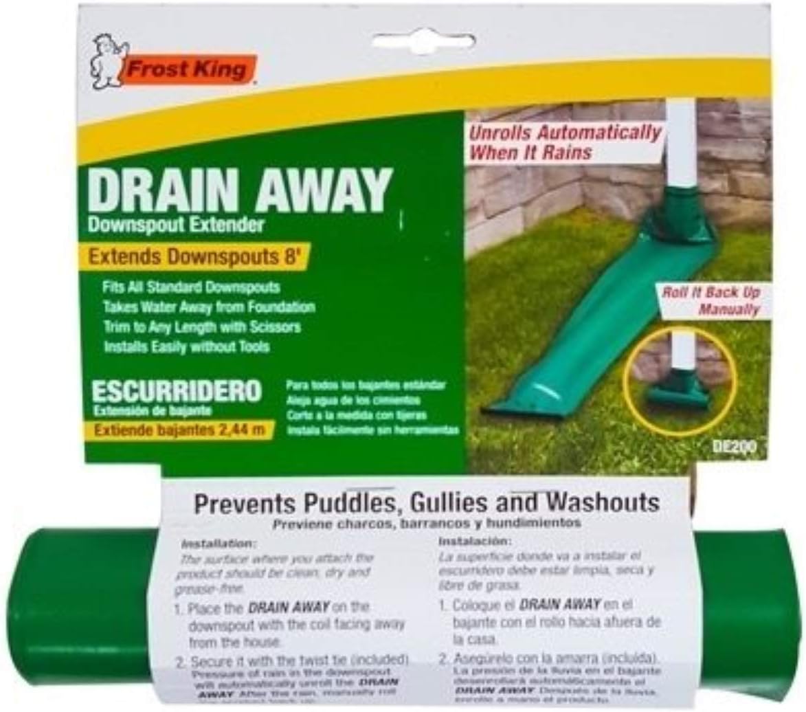 Frost King, DE200, Downspout Extender, 8 ft L Extended, Plastic, Green, Sold As Dozen