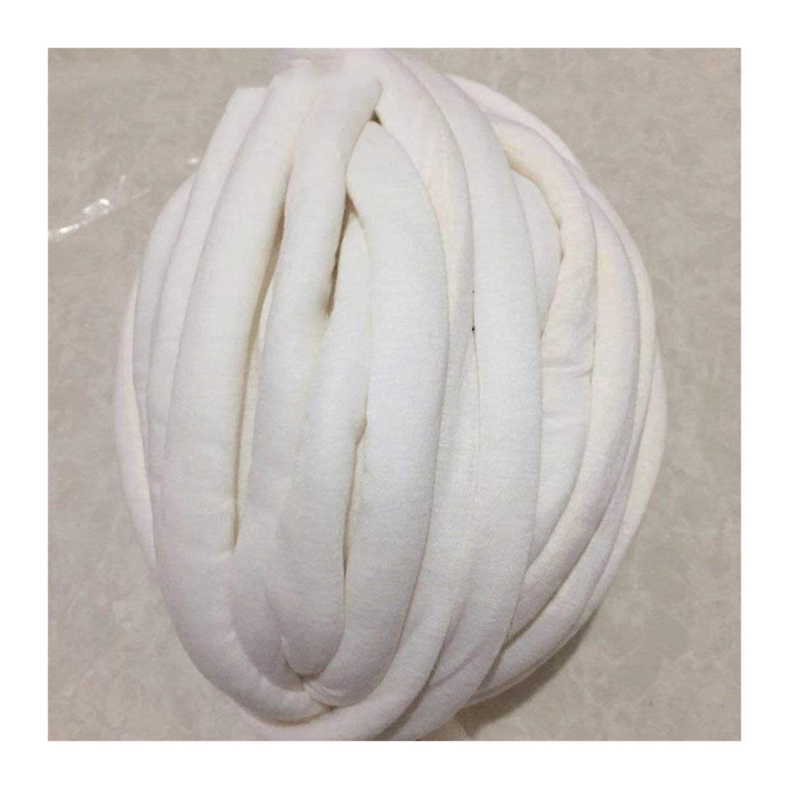 Hilo grueso para tejer con los brazos Hilo grueso for tejer a mano, ganchillo, súper voluminoso, multicolor, 500g, algodón suave(Milk white 0.5kg)