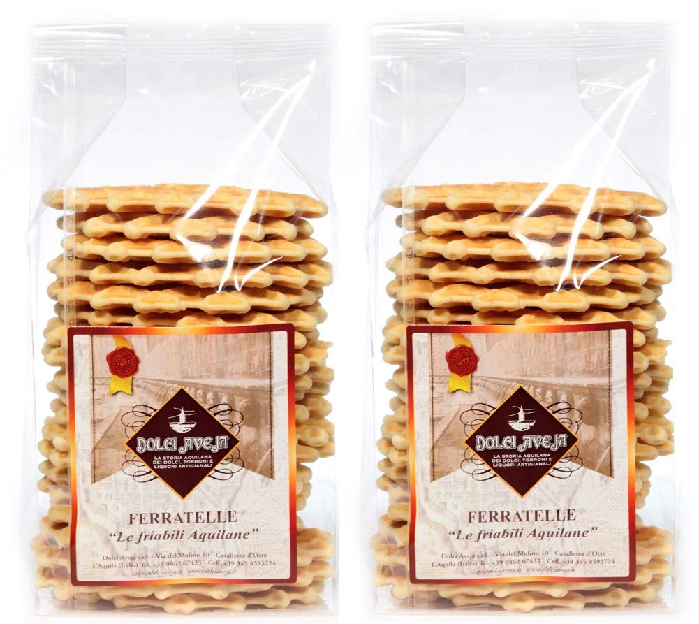 Ferratelle Artigianali Abruzzesi SENZA LATTE - Dolci Tradizionali, Pizzelle/Cancellate, Confezione Neole