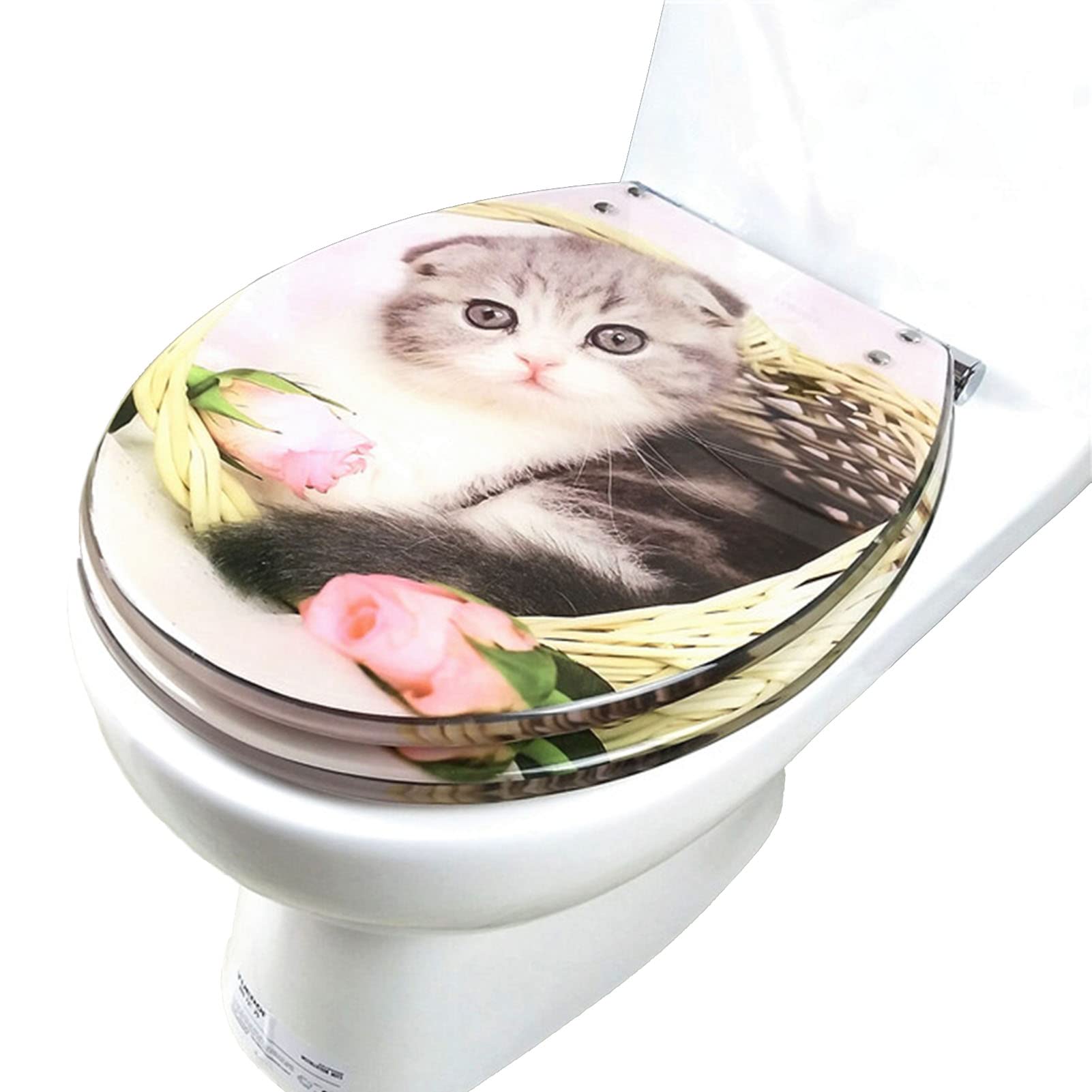 Dxpsxjl D Slow Close Toilet Seat, Quiet Novelty Esign, Tough Resin Heavy Uty, Stainless Steel Hinges, Easy To Install, Close, Quiet, Novelty, Toilet, Slow, Esign, Urable, Seat