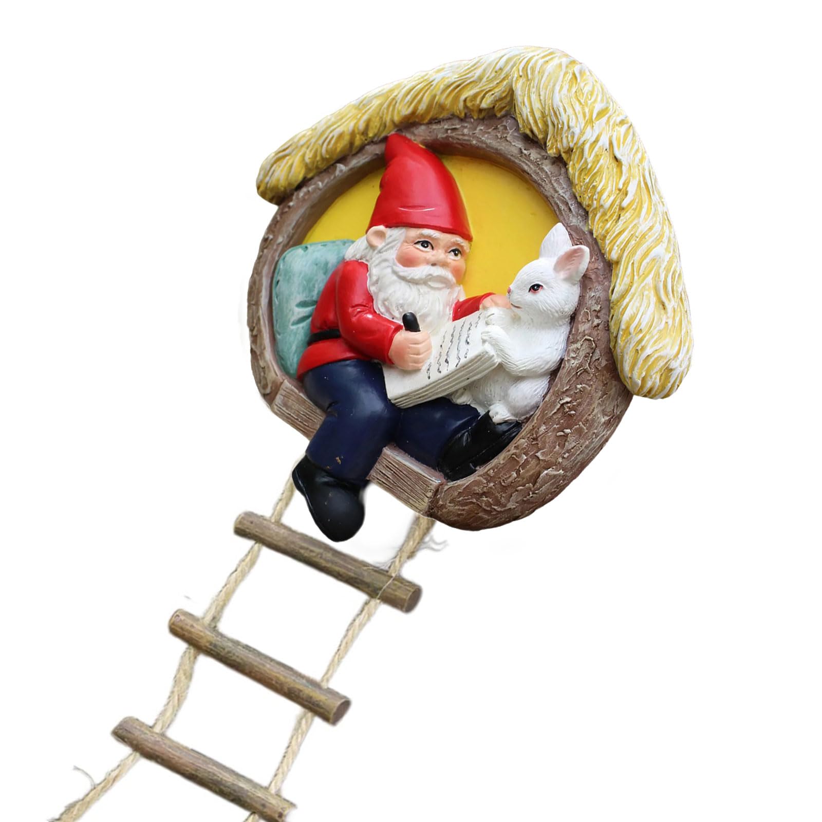 YWLUUOO Artistic House Resin Dwarf Statues Realistic Tree Figurines for Home Balcony and Yard Decoration Garden Statue Sculpture Festive Home Accessories