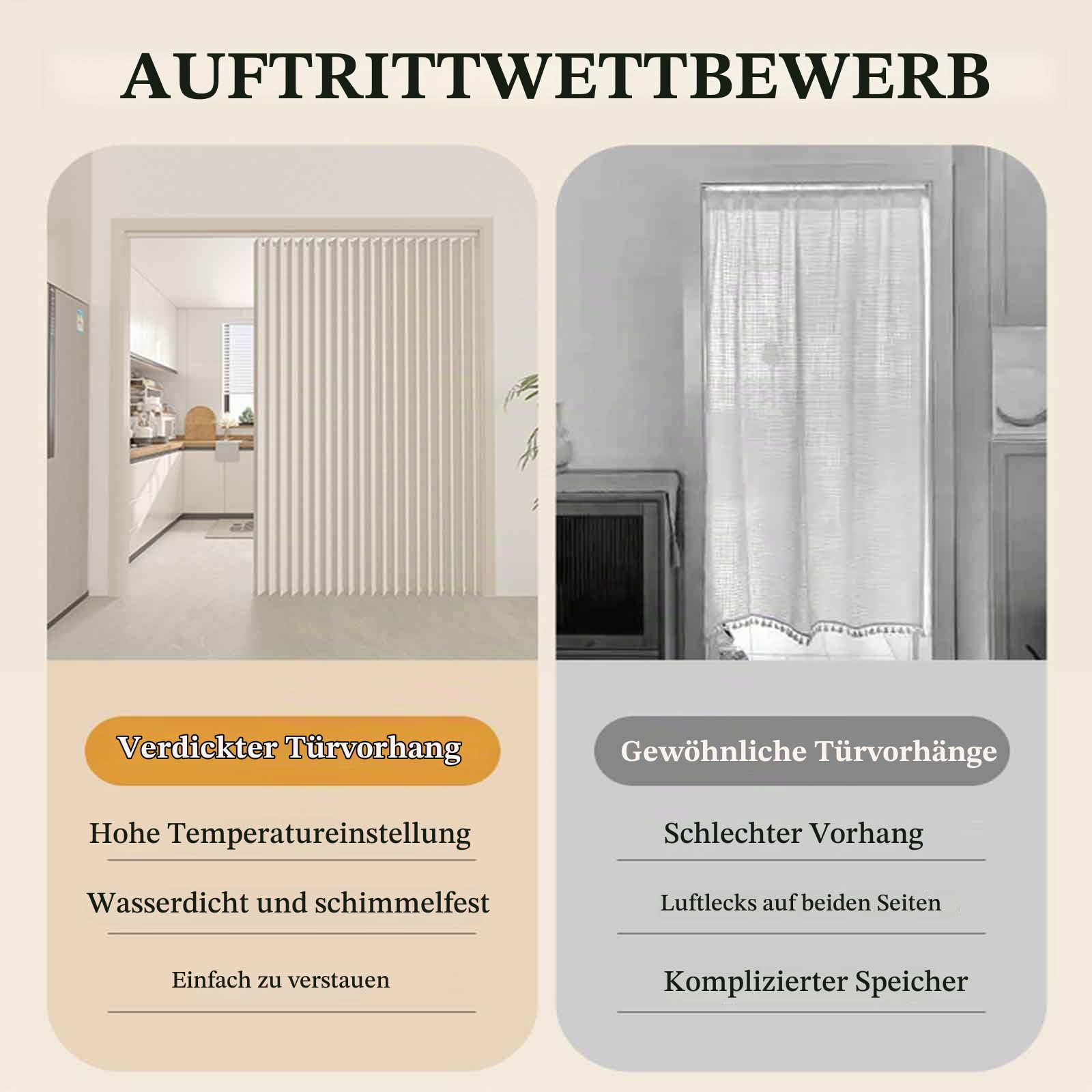 Falttürvorhang,Mit Teleskopstange,Magnetischer Türvorhang mit Verdunkelung, Faltbarer Raumteiler für Bad/Schlafzimmer/Wohnzimmer, Akkordeon-Design(*5,W 100*H 190cm)