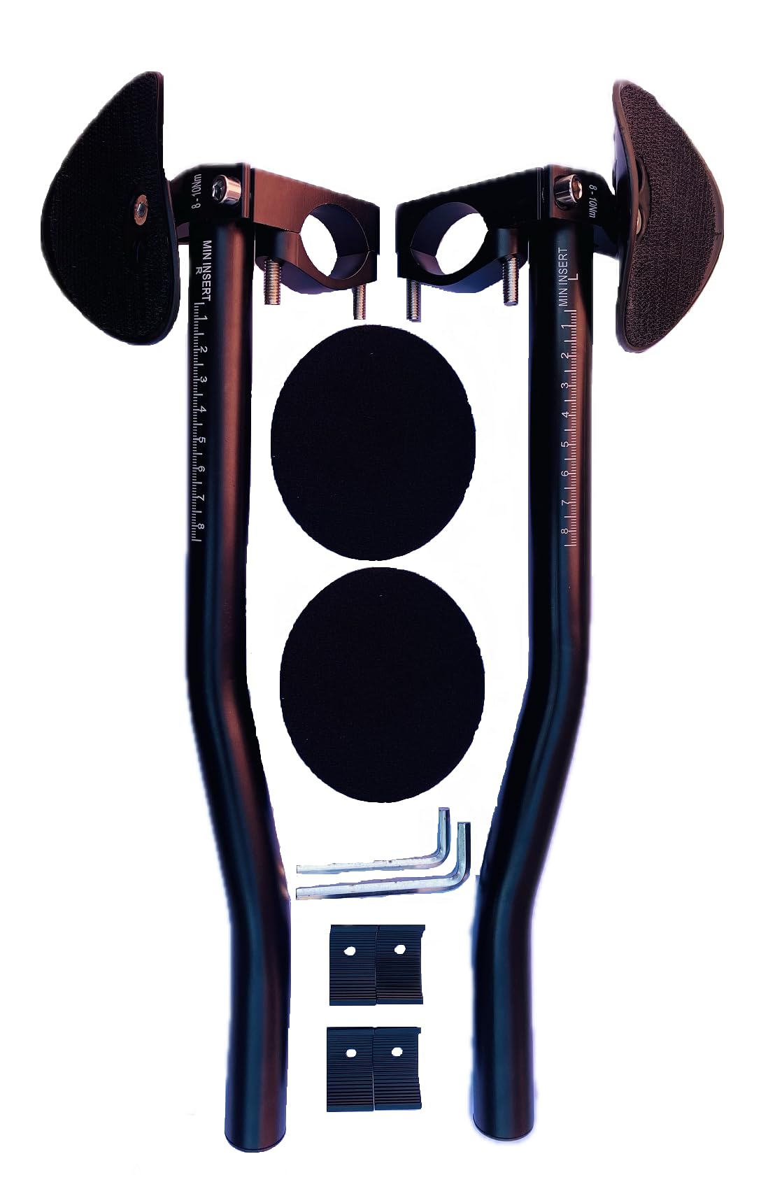 Ilsha® Aero Bars,Bicycle Bike Armrest Handlebars TT Rest Bar Aluminum Alloy Black for Mountain Road Bicycle Bike Racing Handlebars