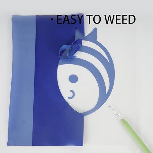 Miniatura 4 de Guangyintong Vinilo de transferencia de calor 3D Puff - Vinilo HTV de 12 pulgadas x 8 pies - Rollo de vinilo para planchar para camisas (azul)