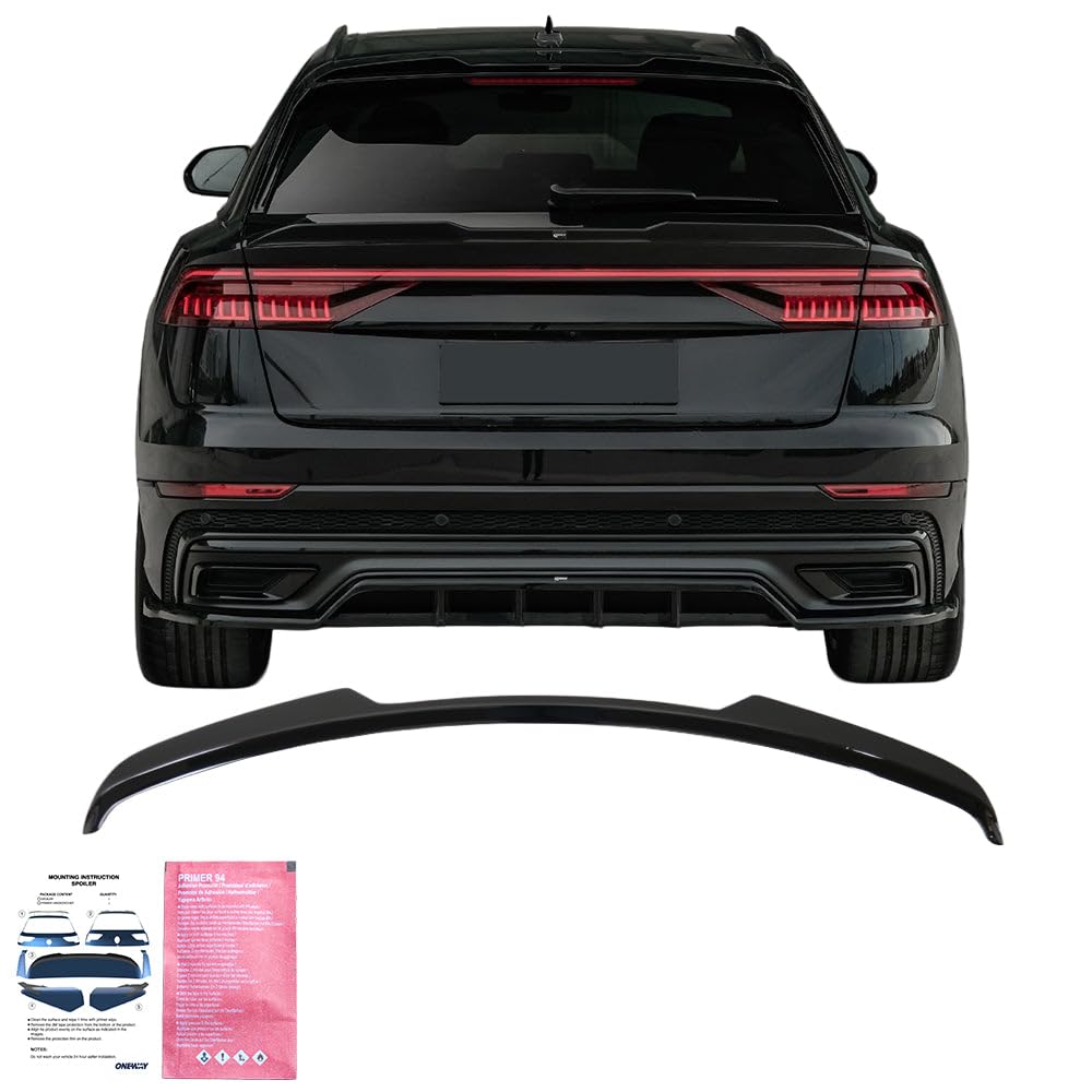 Oneway - Spoiler da tetto (tappo) compatibile con Audi Q8 S-Line e SQ8 2018- - Nero lucido