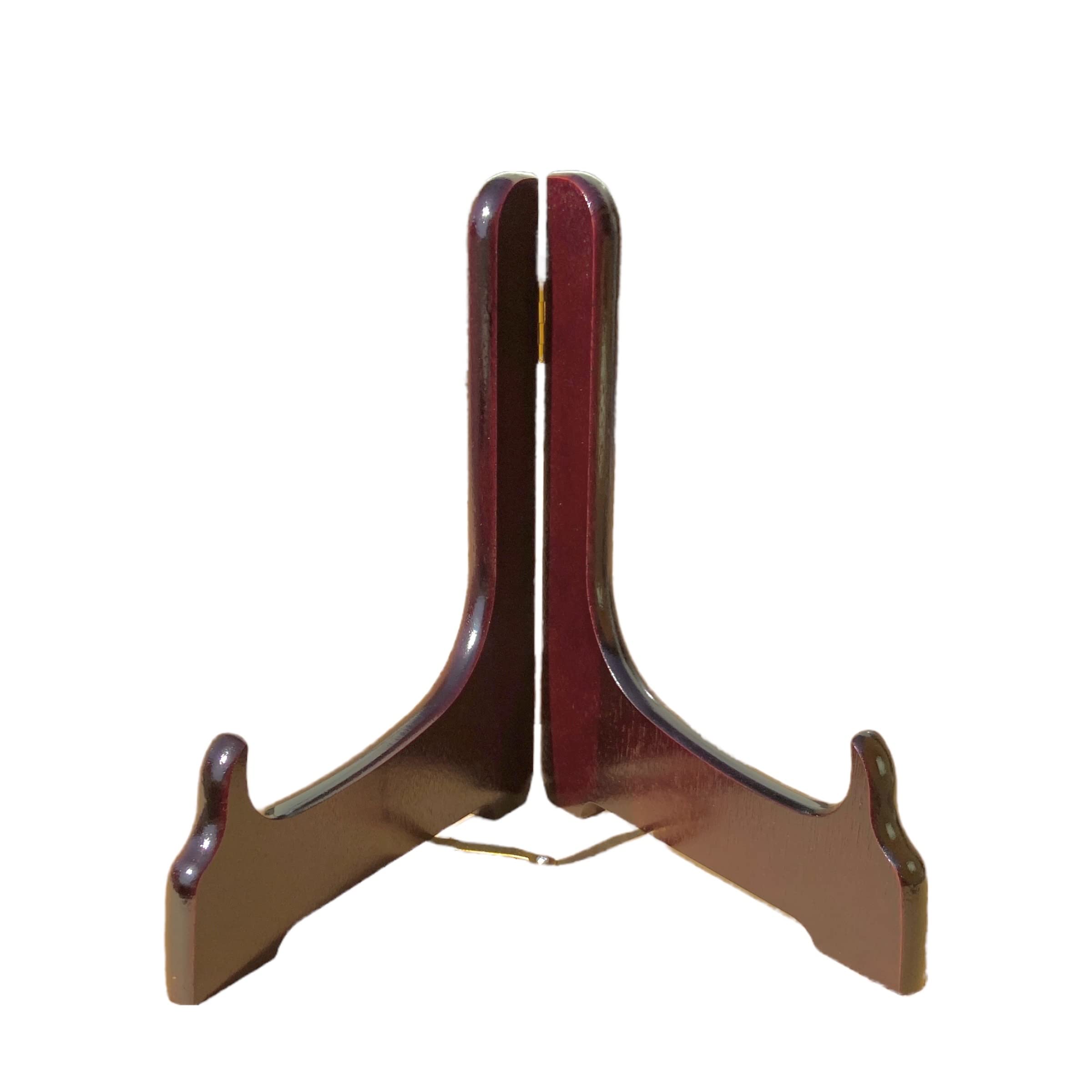 Wanizou Wooden Plate Stand, Closing Type with Difficult-to-Close Legs, Kishu, No. 8, Wine Red, Suitable for Plates with a Diameter of 28-36cm, Picture Frame Stand, Painted Plate, Plate Stand, Wall 8号（直径28〜36cm向け） red, (wine red)