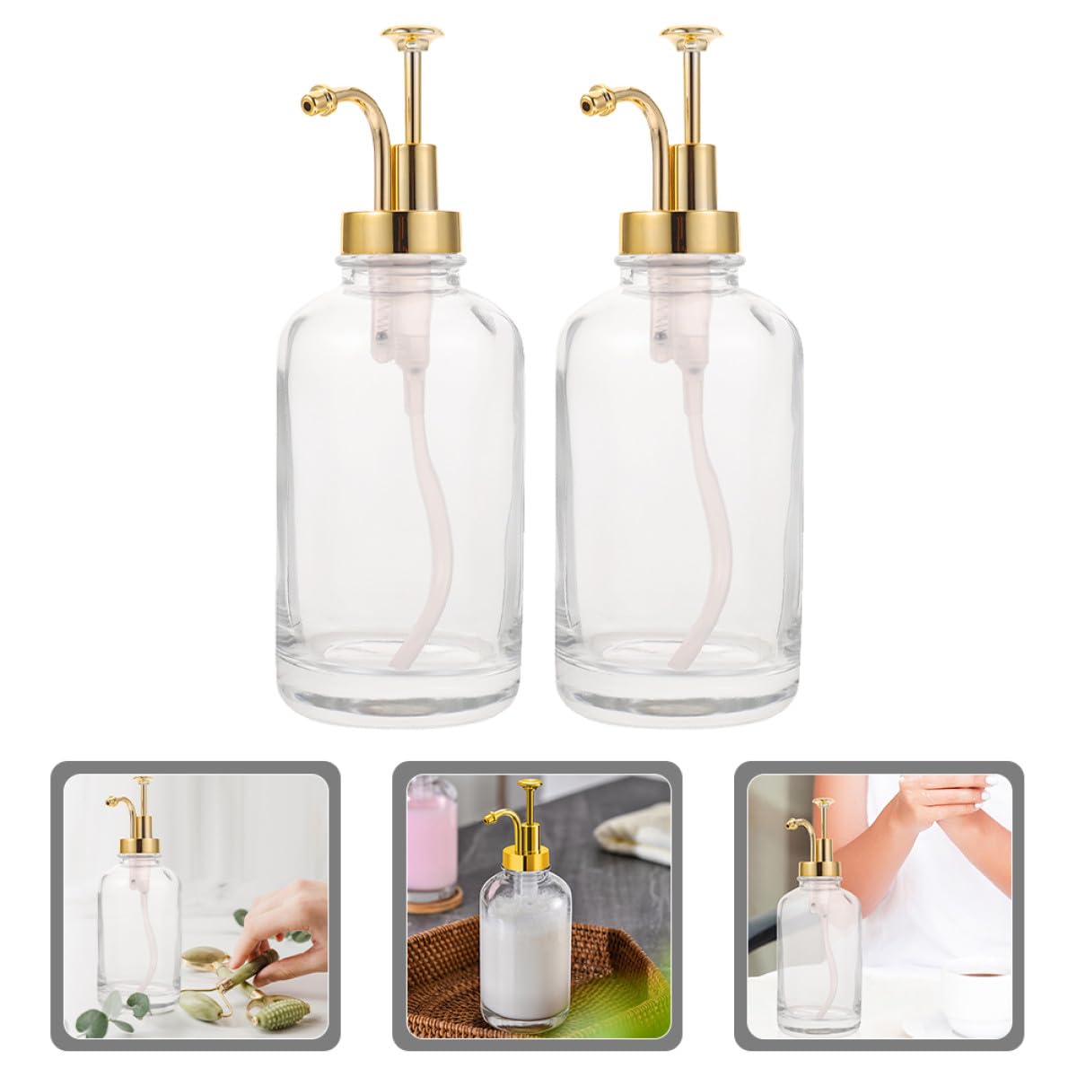 Beavorty Bomba Set de Jarabe Acero Dosificador de Vidrio 500ml Anti-desperdicio Inoxidable y Pp de 2 Piezas Decorativo para Cocina y Bar