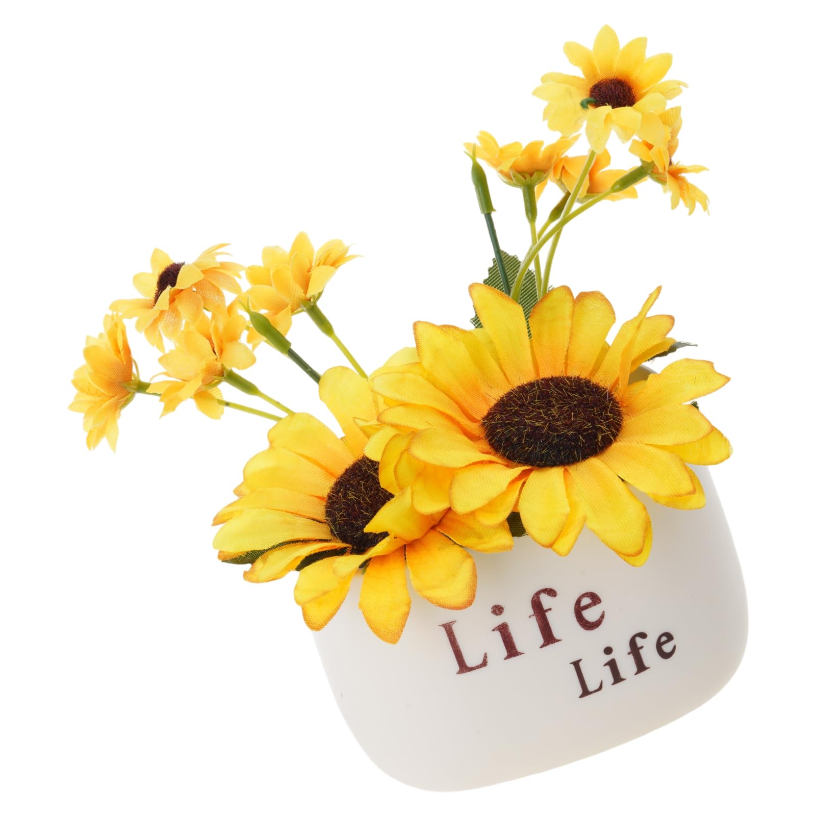 Woedpez Artificial Sunflowers Floral Dining Table Centerpiece Realistic Look Flower Arrangement for Tabletop Decoration Nature Inspired Fake Flower