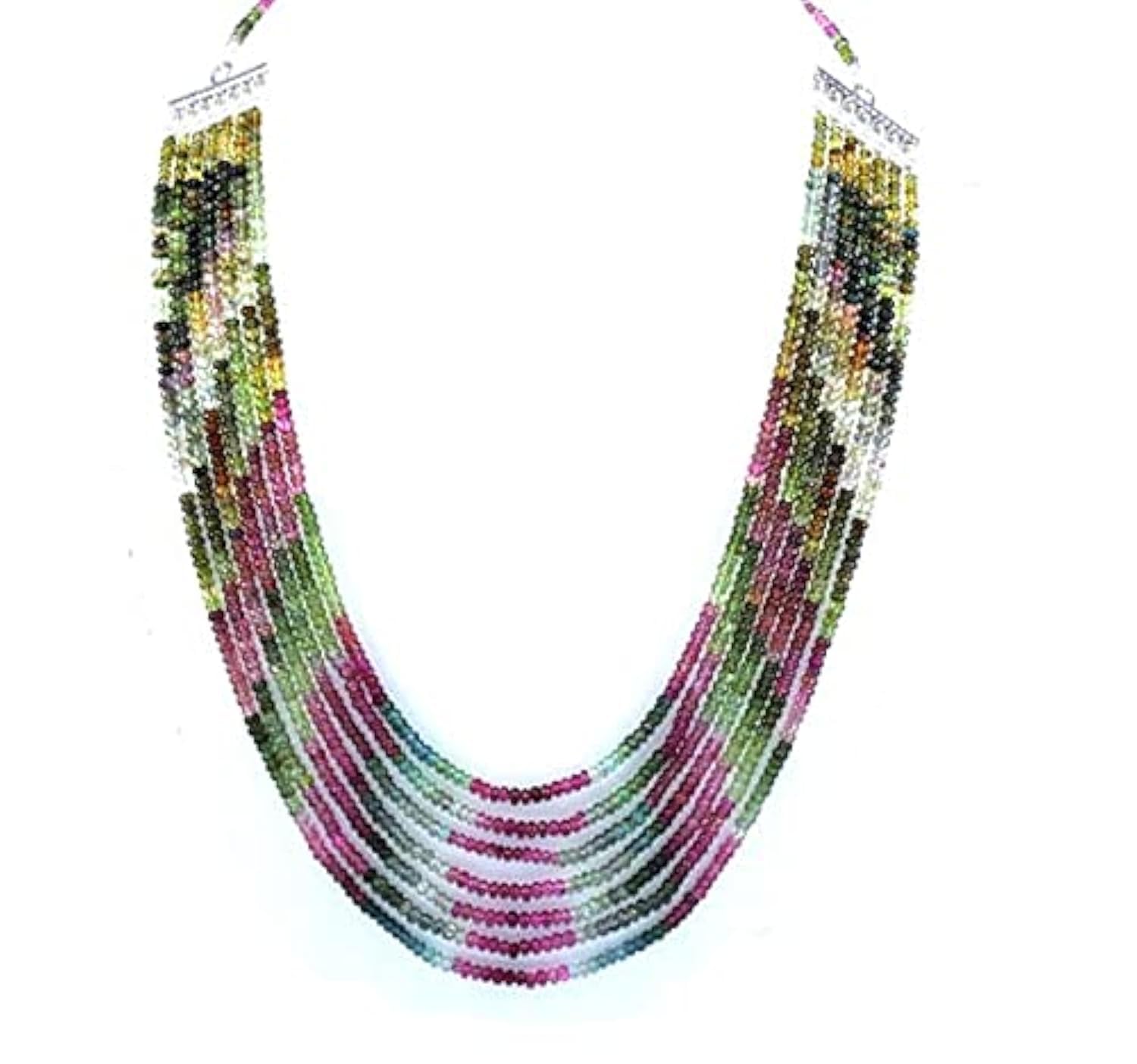 Collier Tourmaline 7 brins rondelles lisses le cadeau idéal pour femme élégante