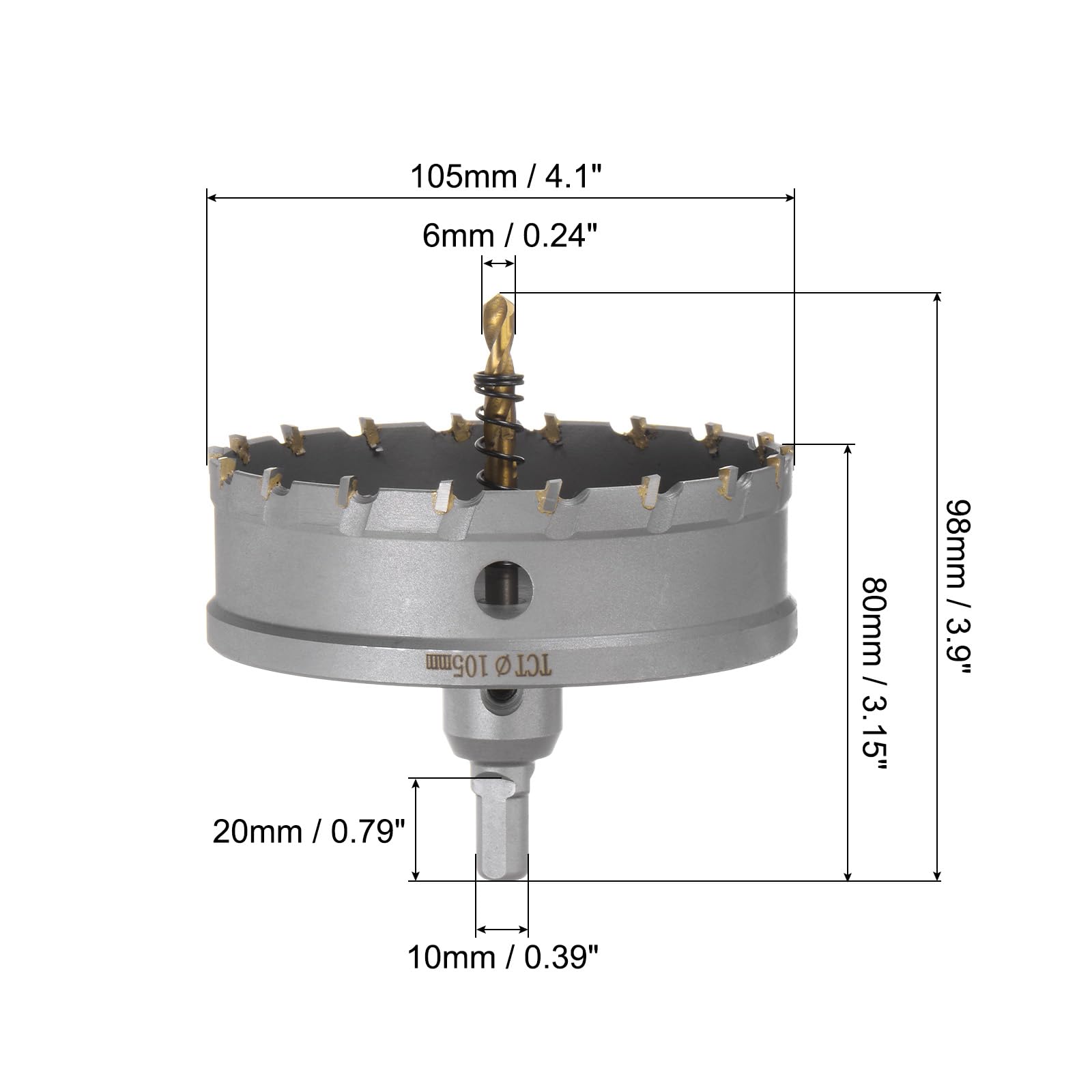 Amazon.co.jp: uxcell メタルホールソー TCT超硬カッター 105 mm直径