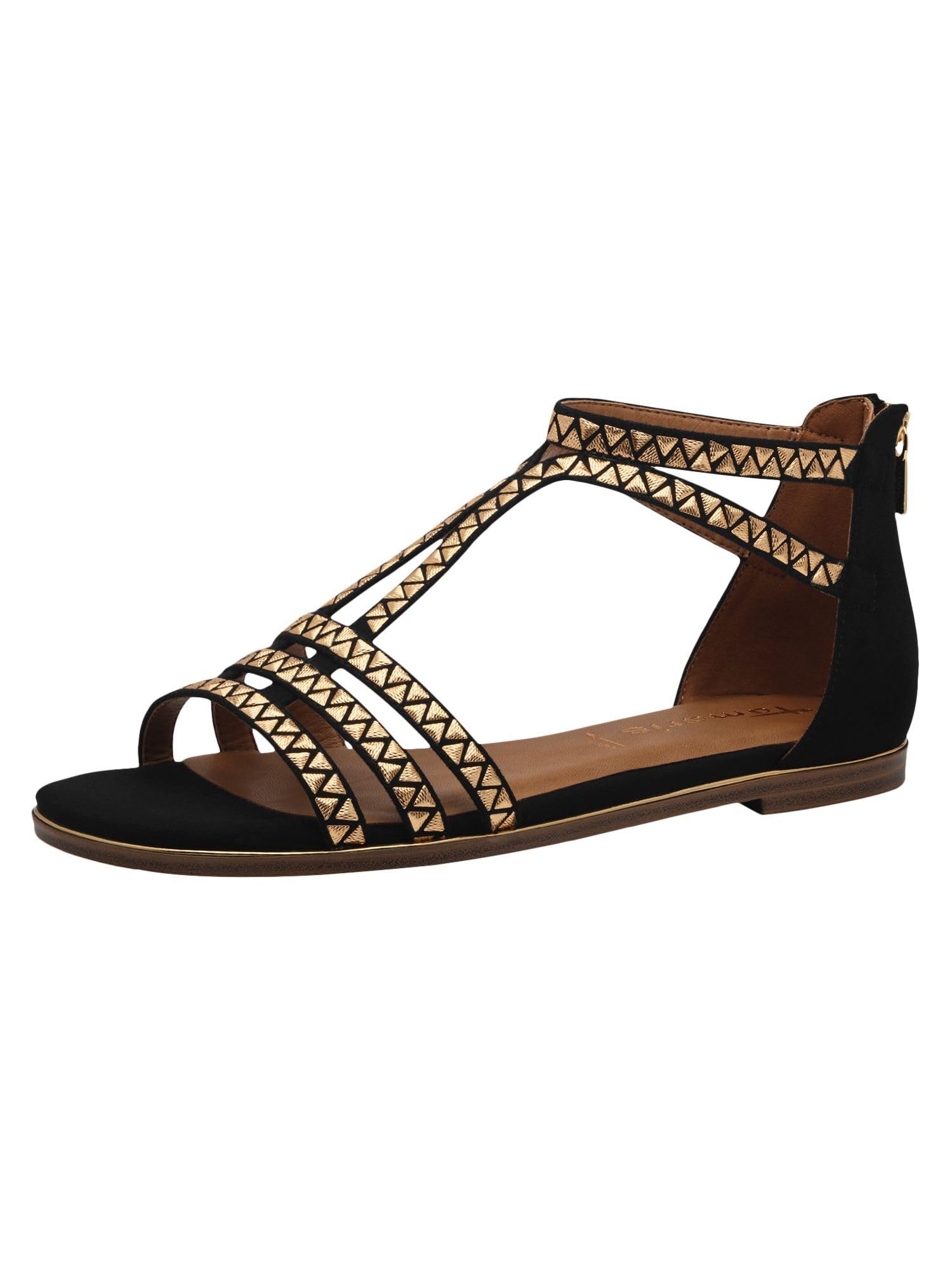 Tamaris Sandals Gold, Black gold, 6.5 UK