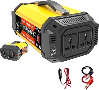 Pure Sine Wave Power Inverter 500W 12V to 220V for Solar System/Home/Outdoor/RV/Camping Power Inverter with 2 AC Outlets，2 USB