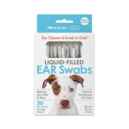 Petkin Liquid-Filled Ear Swabs - 50 Swabs - Fresh Scent