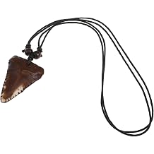 Mens Shark Tooth Necklace Vintage Resin Handmade Braided Neck Chain Surfer Necklace Cool Neck Decoration for Casual Wear