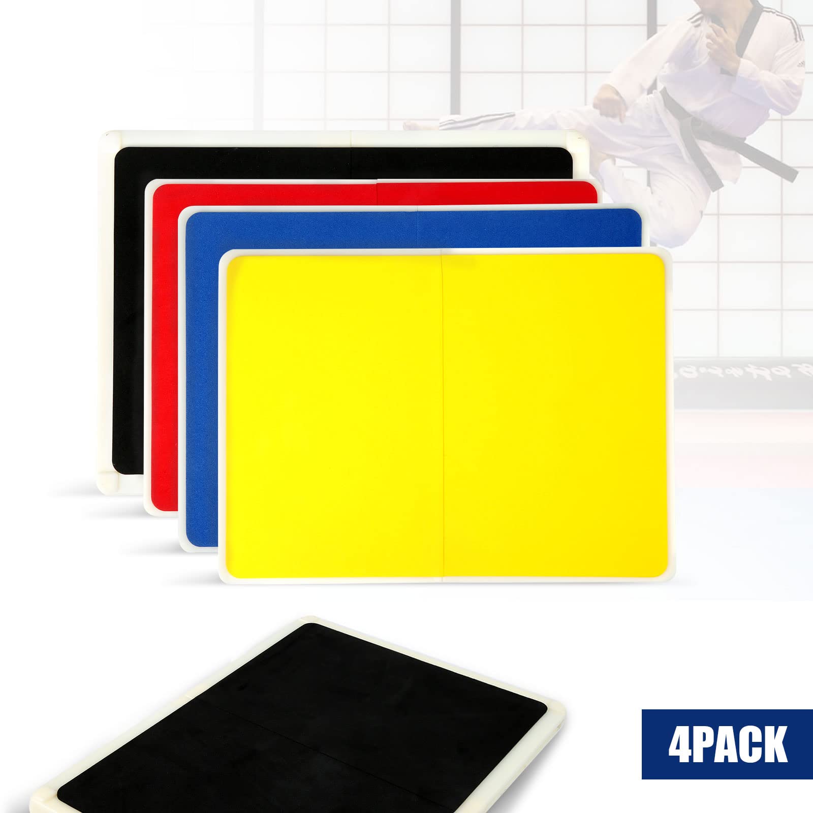 SAVITA Lot de 4 planches incassables pour arts martiaux, taekwondo, karaté, MMA avec 4 niveaux de difficulté - Équipement de boxe en EVA pour adultes et enfants pour l'entraînement des ninja