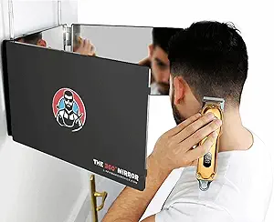 The 360 Mirror - 3 Way Mirror for Self Hair Cutting - Adjustable Trifold Barber Mirror to Cut Your Own Hair - Tri Fold Self Haircut System for Men and Women Braiding - Three Sided Mirror for Haircuts