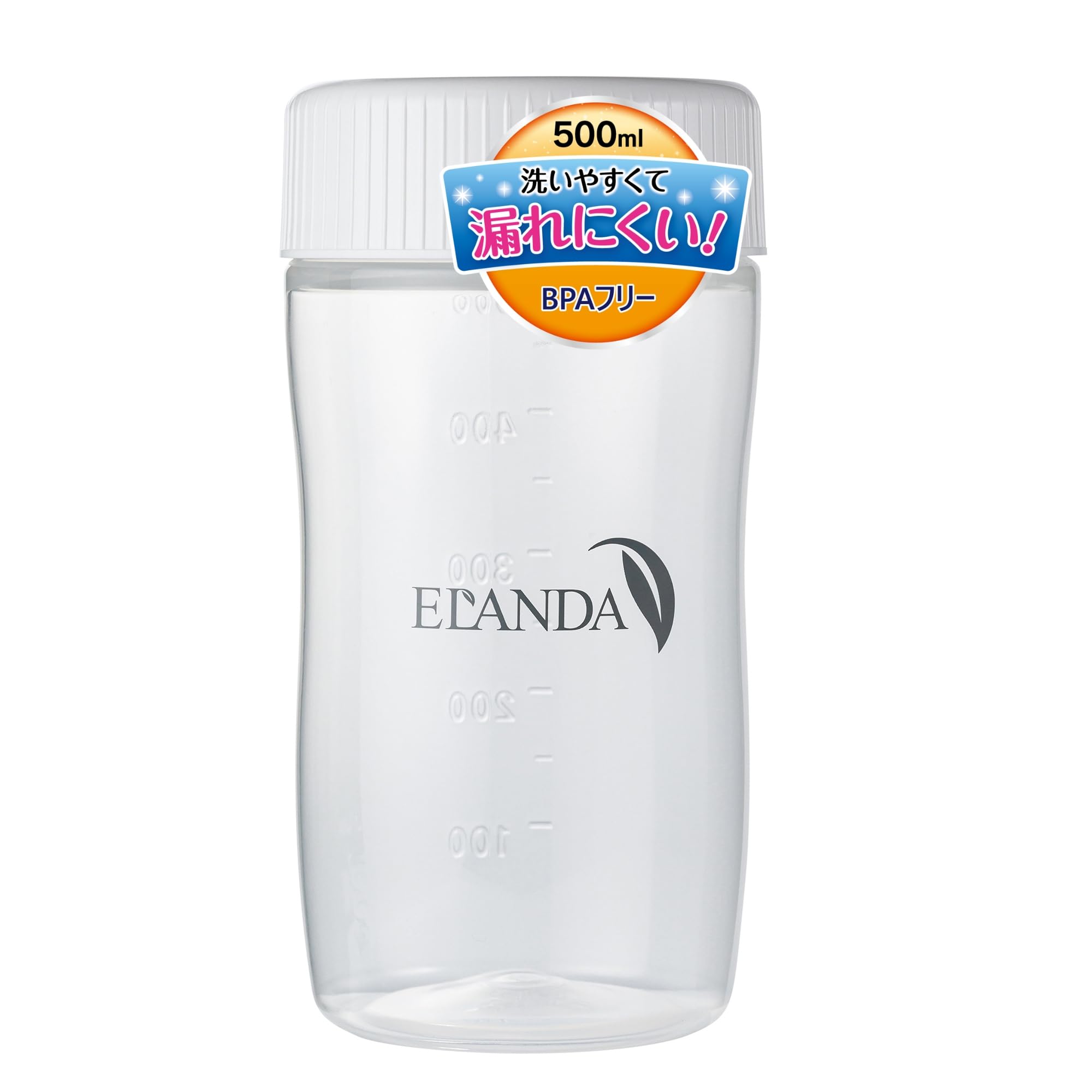 ELANDA プロテインシェイカー 500ml BPAフリー 漏れにくい 白 ホワイト