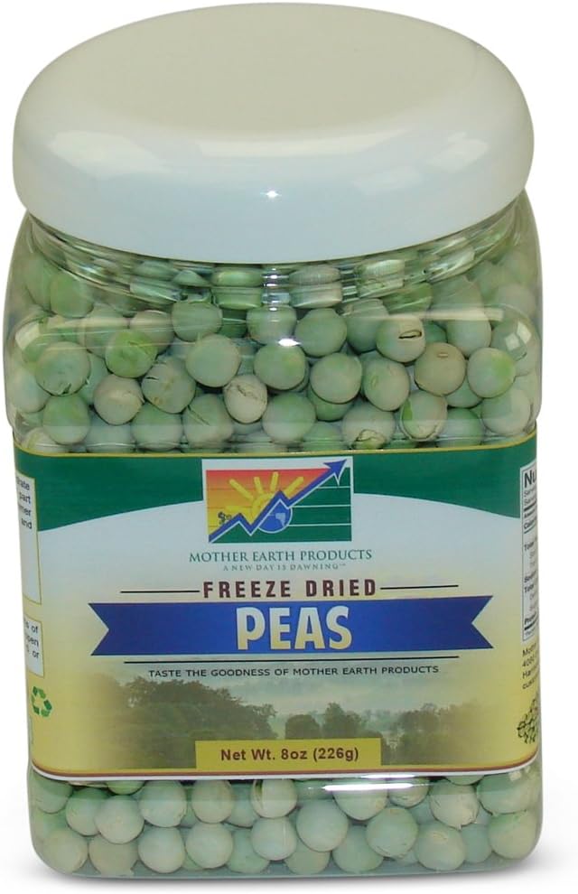 Mother Earth Products Freeze Dried Peas, Net Wt 8OZ (226g)