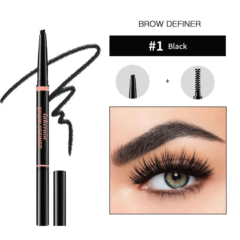 Precision eyebrow pencil, eyebrow stylist shape and filler mechanical eyebrow makeup pencil (1# Black)