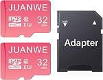 JUANWE 64GB Micro SD Carte microSDXC Carte mémoire, 64GB Carte mémoire, UHS-I C10 U3 V30 4K UHD Vidéo A1 TF Carte (Pink)