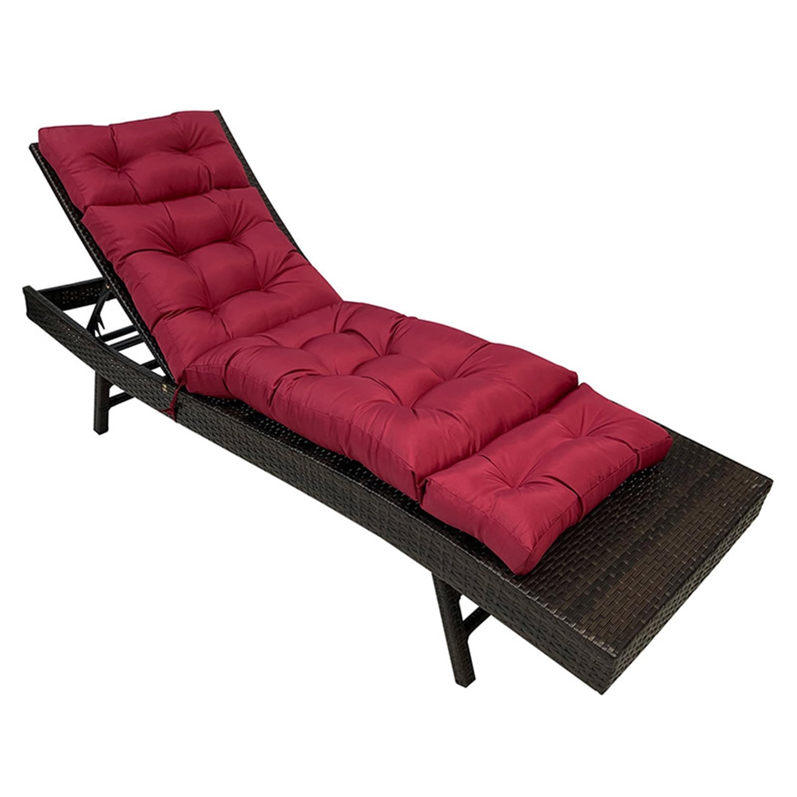 Coussins épais pour chaise longue d'extérieur avec attaches et assise grand confort