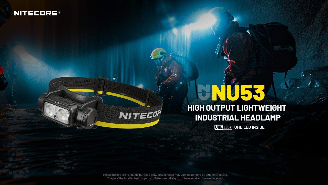 Nitecore NU53 Linterna frontal industrial ligera de alto rendimiento, 1.800 lúmenes