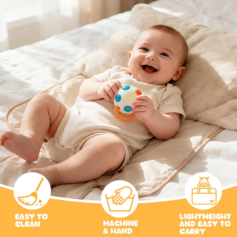 Fasciatoio Portatile Neonato, 87 x 57 CM Pieghevole e Impermeabile Fasciatoio, Cambio Pannolino per Neonato, Esterno, Casa, Viaggio, Regalo Nascita Perfetto per Bimbo e Bimba