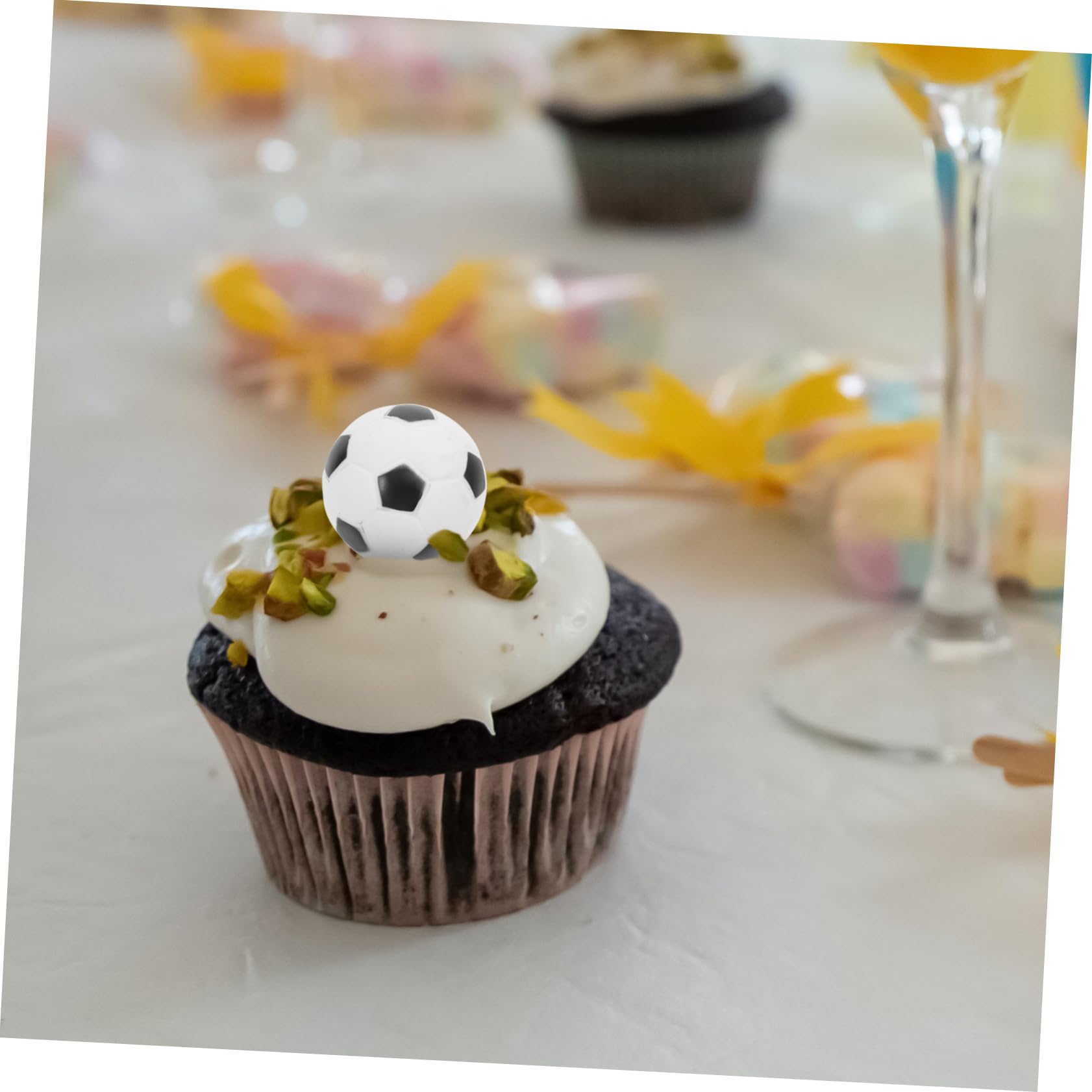 UPKOCH Lot De 4 Décorations Comestibles pour Gâteaux Danniversaire Motif Football pour Fête 12 Pièces X 4