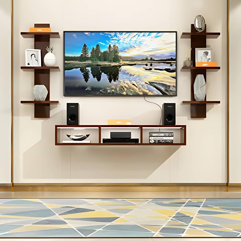 Bhahubali TV Unit | MDF Entertainment Center in Wenge & White Finish with Storage for Living Room-image-34