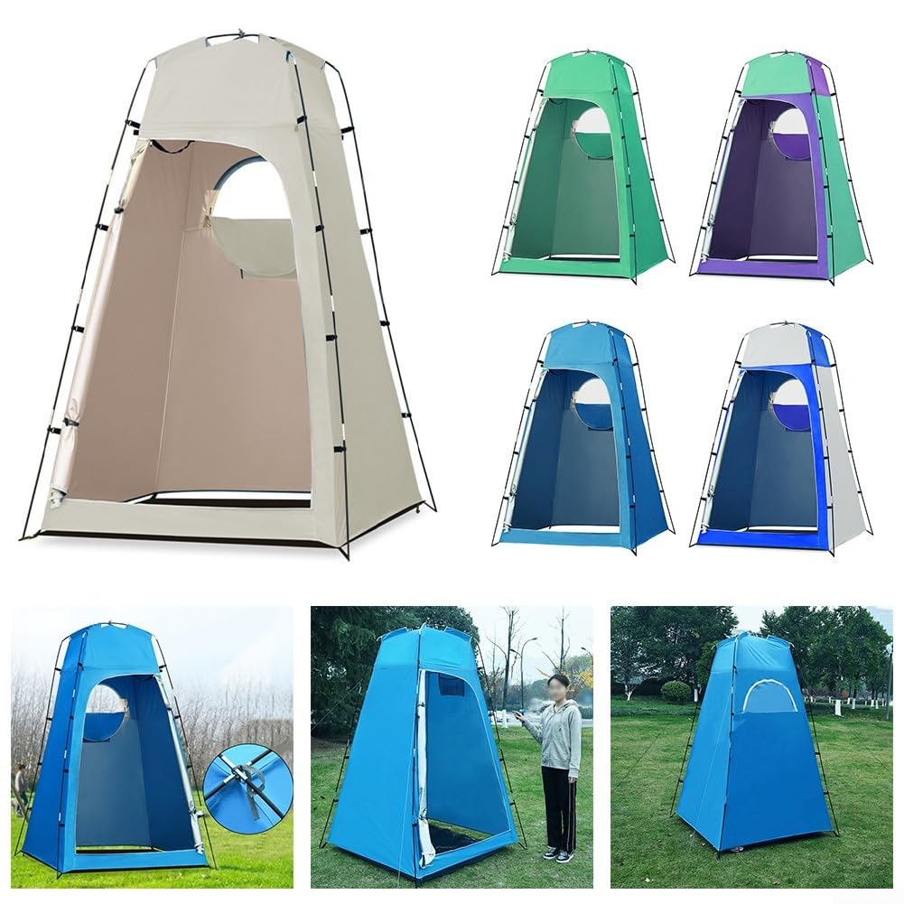 Tenda da doccia portatile, impermeabile e a prova di sole, riparo per la privacy per spiaggia e campeggio, ideale per cambiare e fare la doccia (verde)
