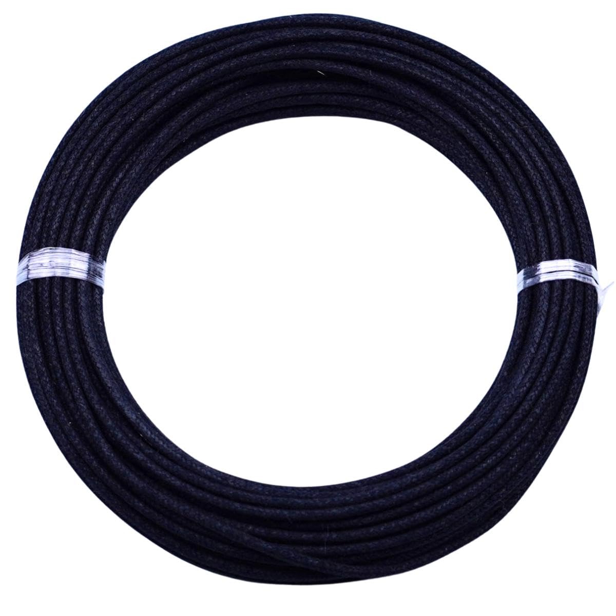 50 ft KHLESBY Waxed Covered Vintage Style Pre-tinned Push-Back Cloth Covered Stranded Guitar Wire (Black)
