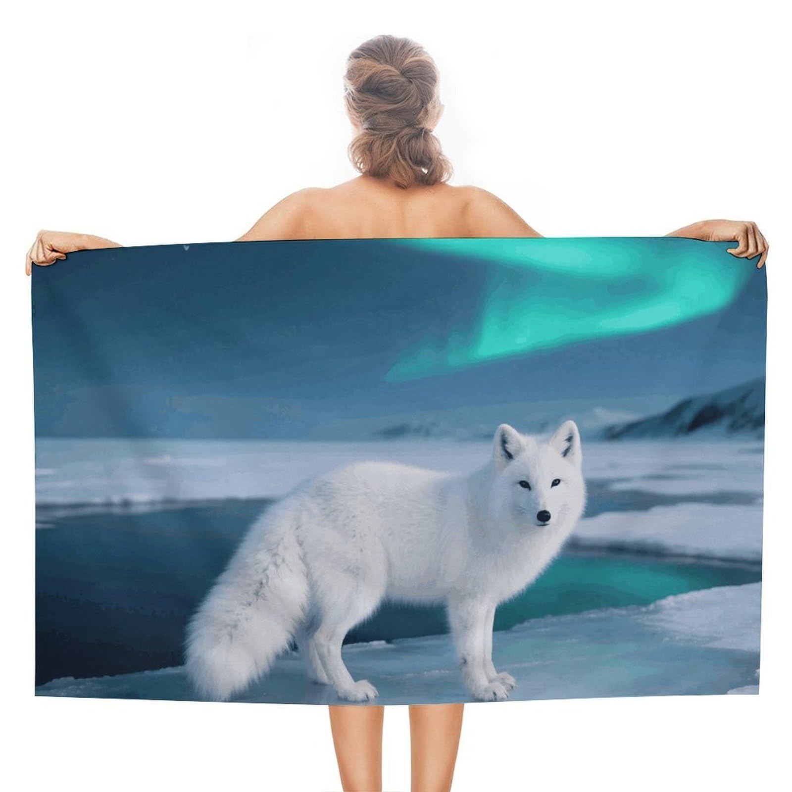 asbwuo Fox Beach Towels Extra Large Quick Dry Absorbent