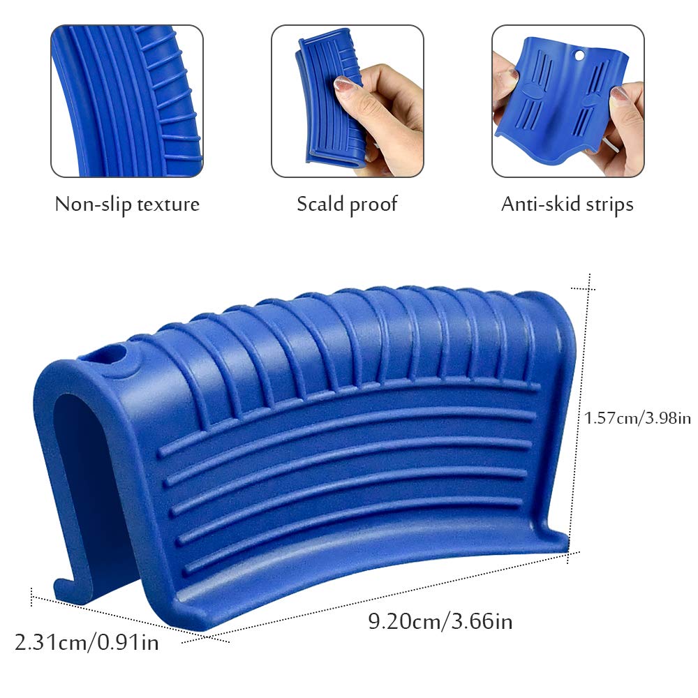 Poignées de Poêle en Fonte, 2 Pcs Poignées de Poêle en Fonte Poignées en Silicone Manchon Résistant à la Chaleur Isolant Design Antidérapant pour Casseroles et Poêles