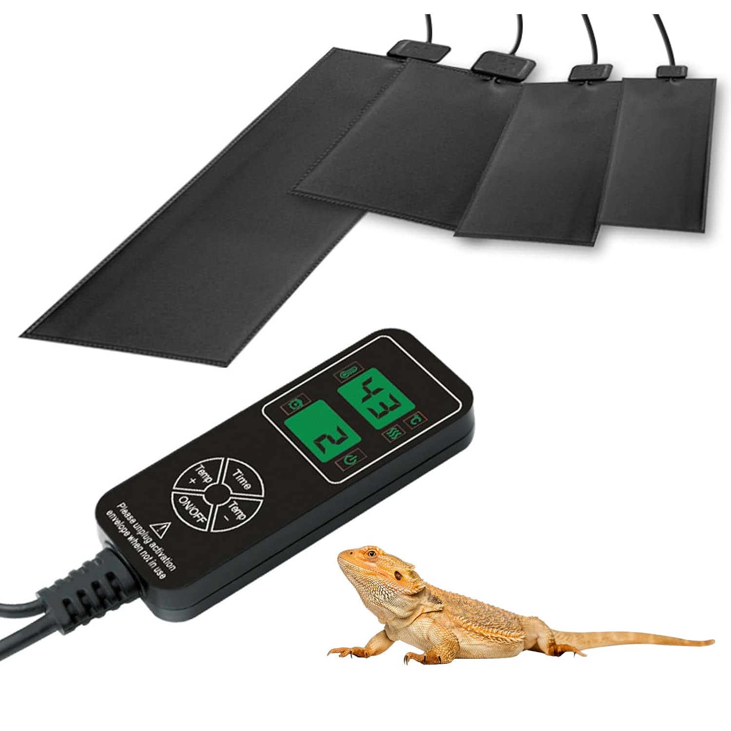 Tappetino Riscaldante per Rettili, Piantina di Piante da Giardino in Serra con Regolazione della Temperatura, Tappetino Riscaldante Riscaldato, per Tartarughe, Lucertole, Rane e Altri 53*128cm（220W）