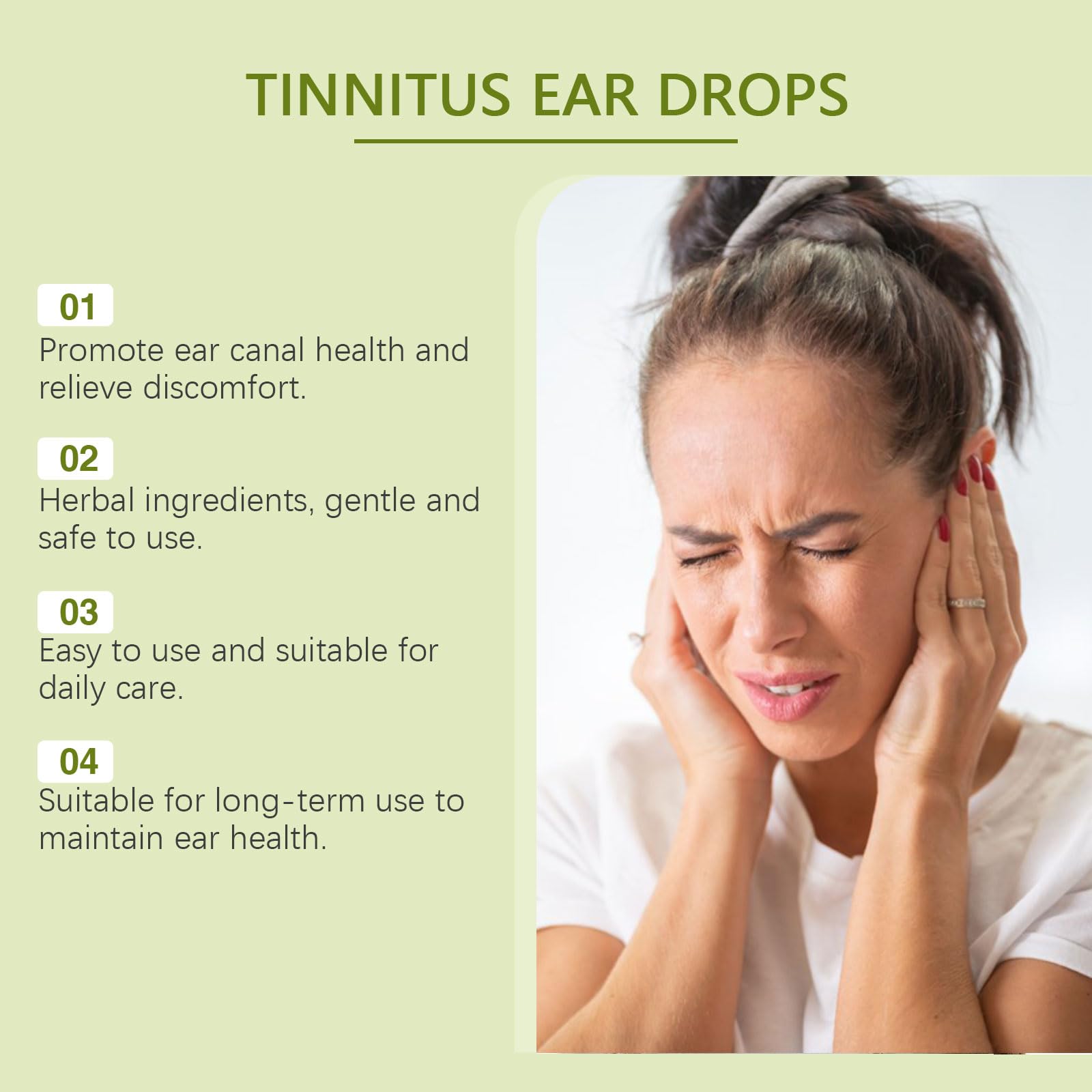 Tinnitus Relief for Ringing Ears - Ear Drops to Reduce Noise, Soothe Clogged Ears and Promote Clear Hearing, Gentle Formula（60ML/2FL.OZ) — view 5