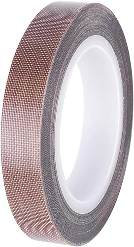Cinta de teflón, cinta de PTFE de tela de 12 pulgada de 30 pies para máquina selladora de impulso manual o al vacío, cinta adhesiva recubierta de