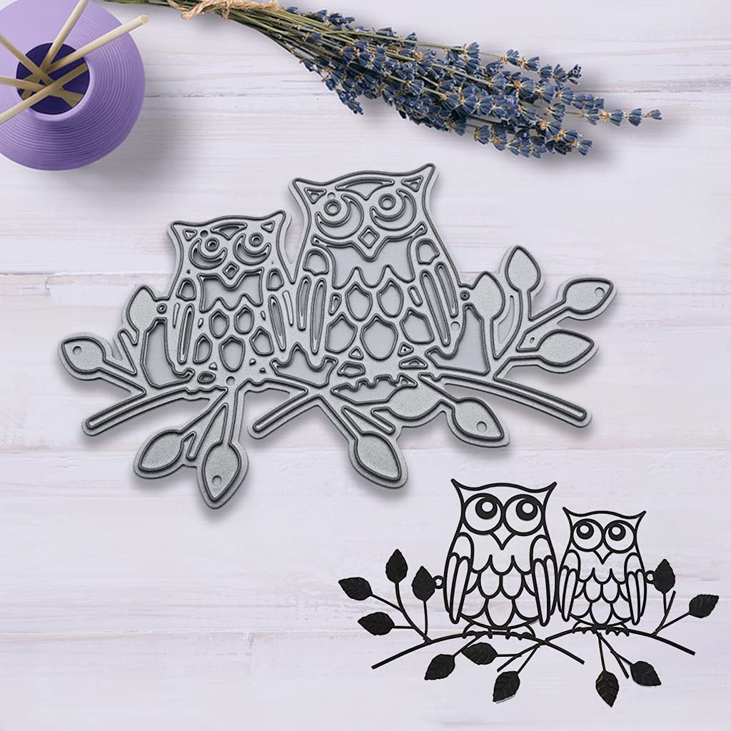 Matrice De Découpe Métal Forme Chouettes - Pour Scrapbooking Et Cartes - Environ 9x5.5 Cm