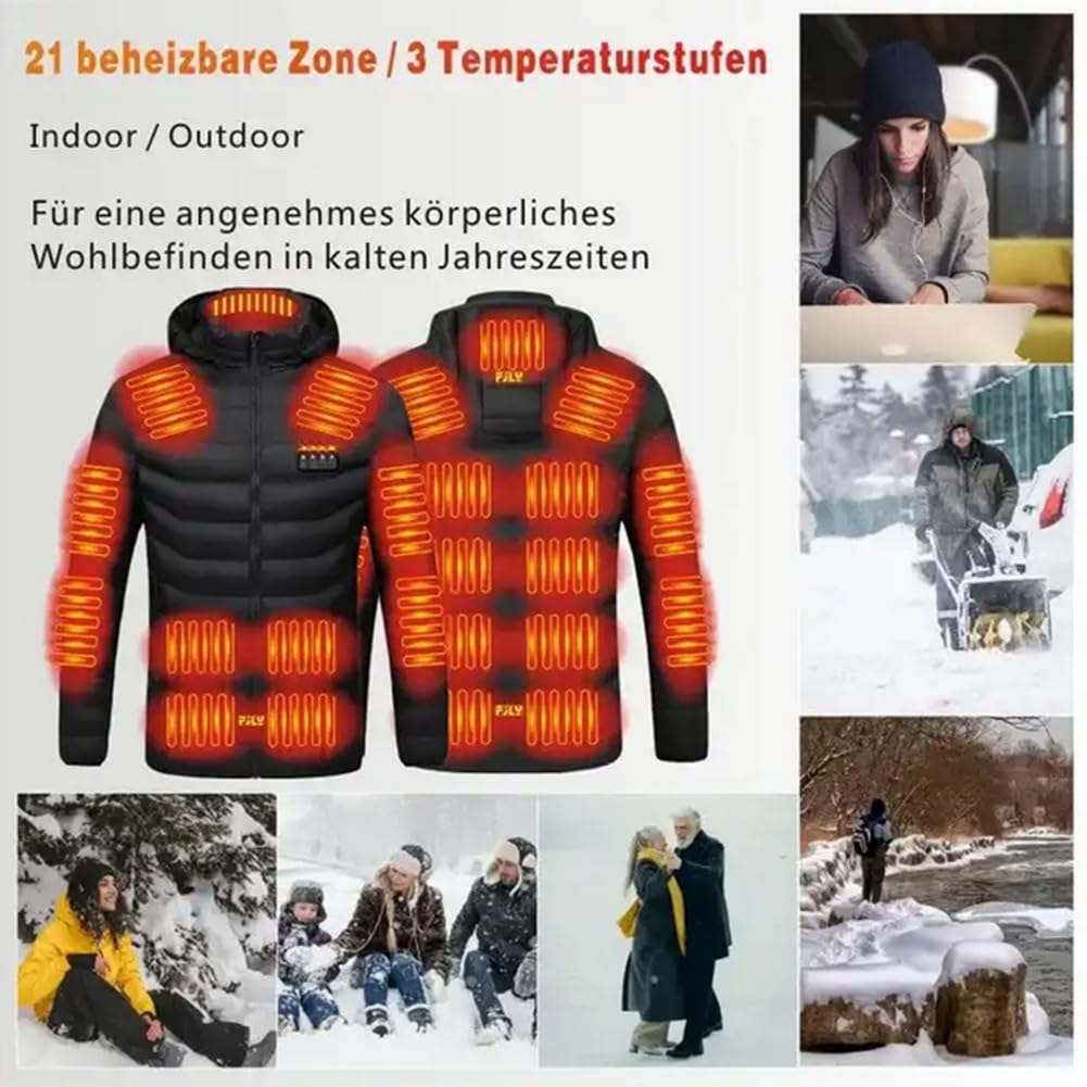 Hombre 21 Áreas de Calefacción 3 Niveles de Temperatura Ajustables Chaleco Térmico Chaqueta Calefactable