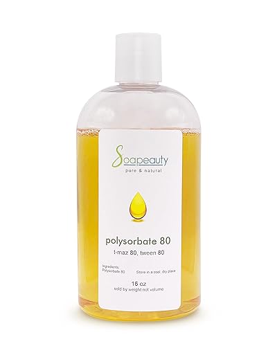 Polisorbato 80, T-MAZ 80, TWEEN 80 | Tensioactivo y emulsionante 100% puro de grado cosmético | Tamaños de 2 onzas a 7 libras | (16 onzas)