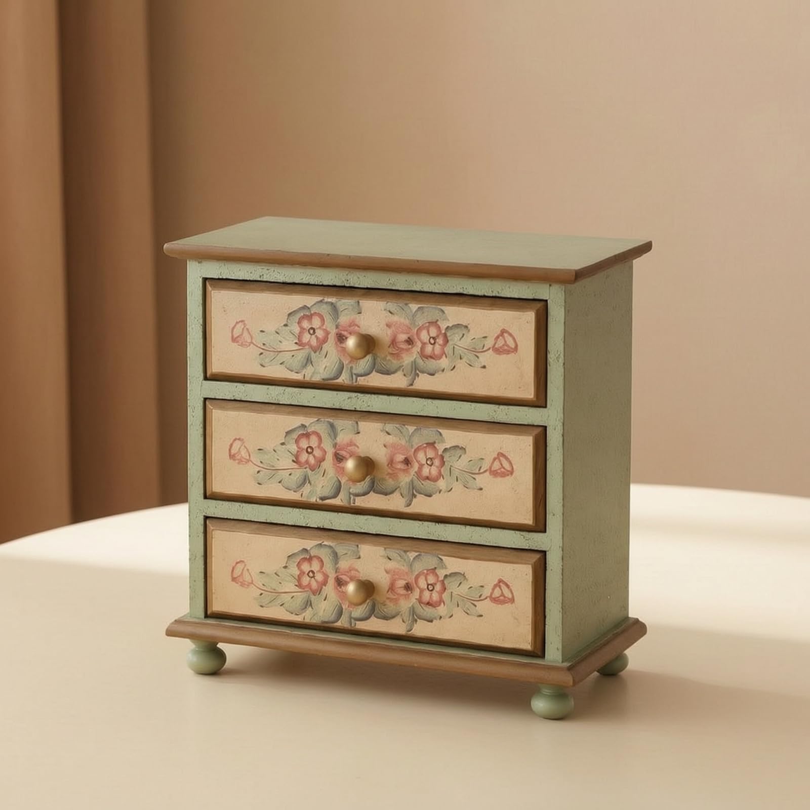 Qianly Mini Cassettiera da Tavolo Decorativo Cassettiera con Scomparti Versatile Organizzatore con Scomparti per Appassionati di Cucito, Scrivania, Comodino