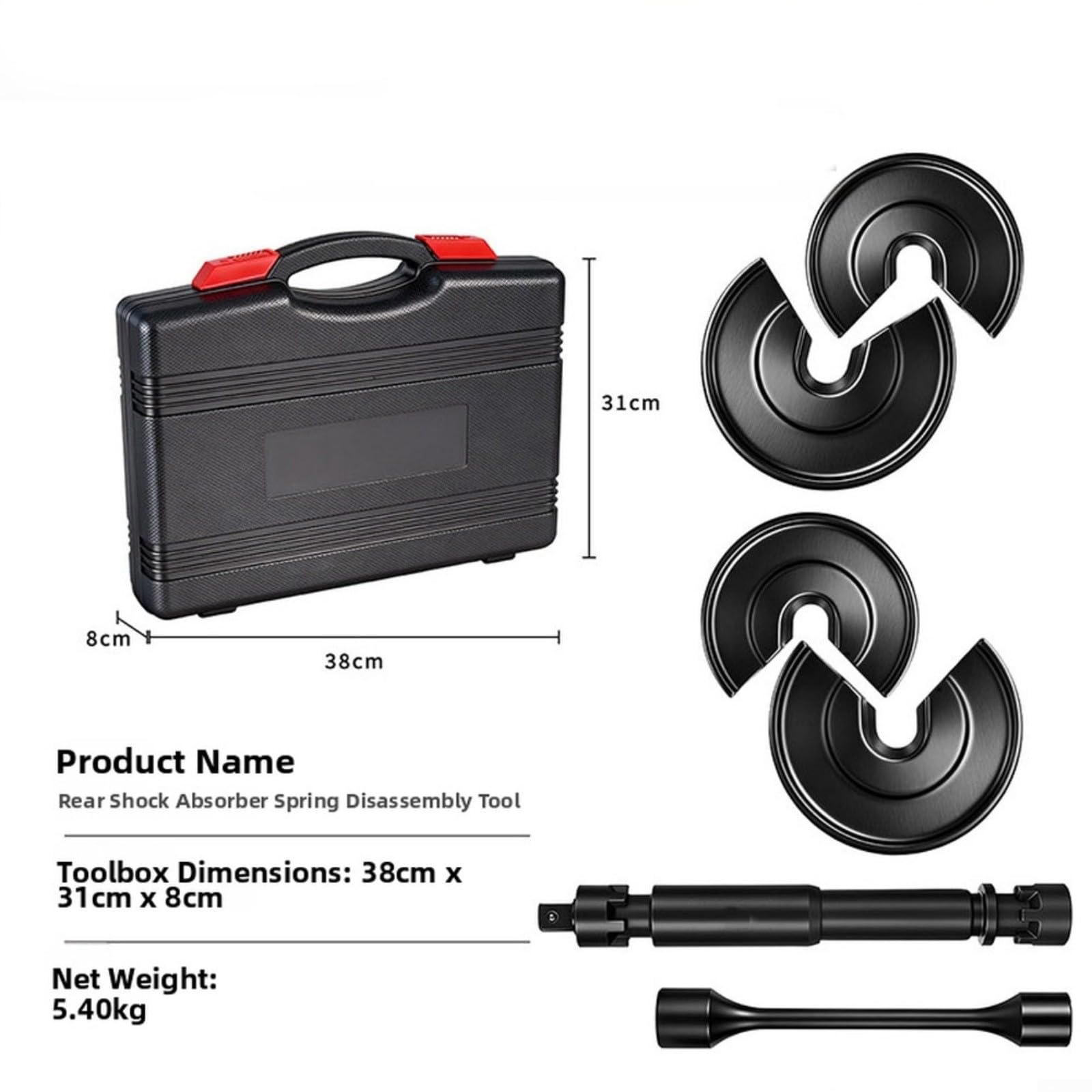 Herramienta de compresor de resorte para extracción de amortiguador trasero de coche, kit de desmontaje de suspensión de acero 45#, rango de 95-220 mm