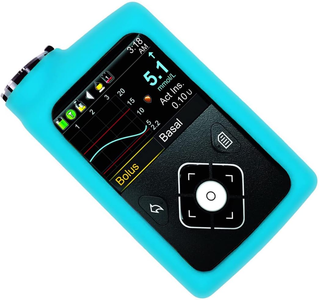 Medtronic Minimed Premium Silicone Soft Case for Insulin Pump 530G/630G/640G/670G/770G/780G, Solid Color, Blue