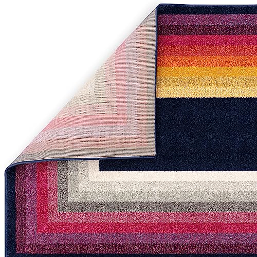 Asiatic Edits Low Pile Geometric Navy Multi Indoor Rug for Living room Bedroom, Conservatory, Hallway, Large Area - Image 4